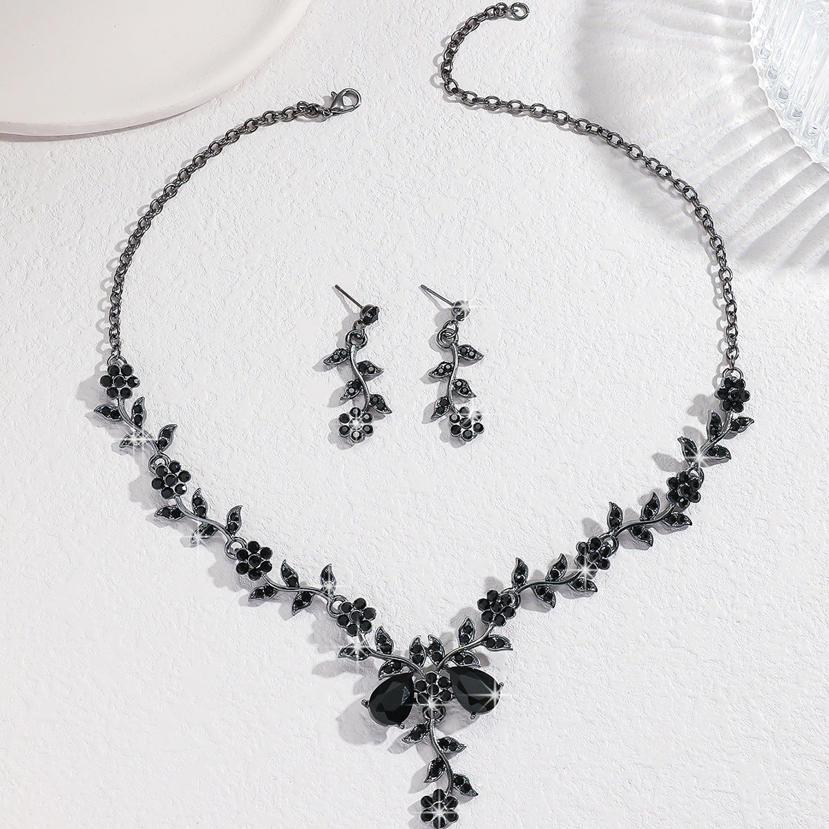 Women's Bridal Accessory Necklace And Earrings Set