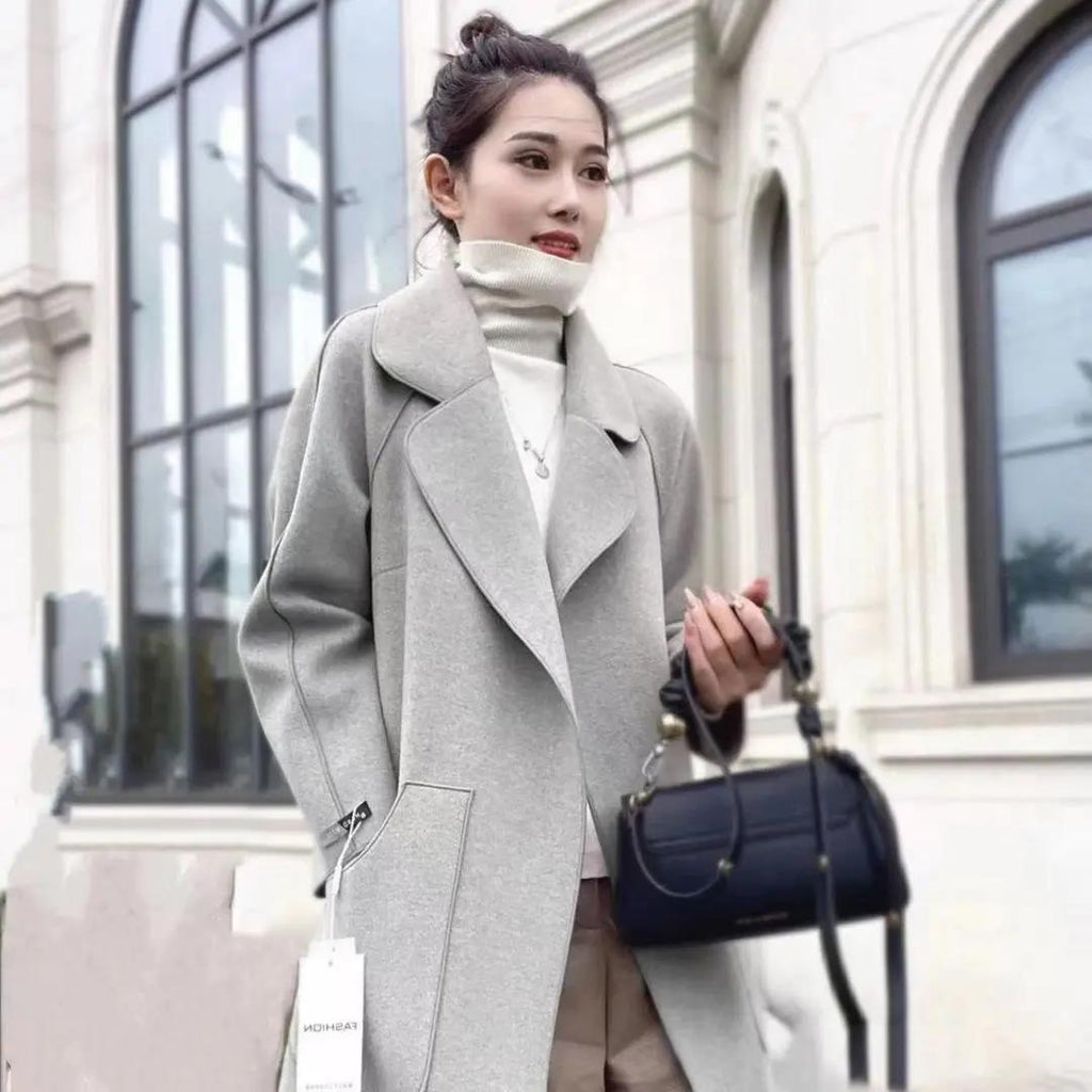 Double-faced Cashmere Coat Women's Mid-length Over The Knee