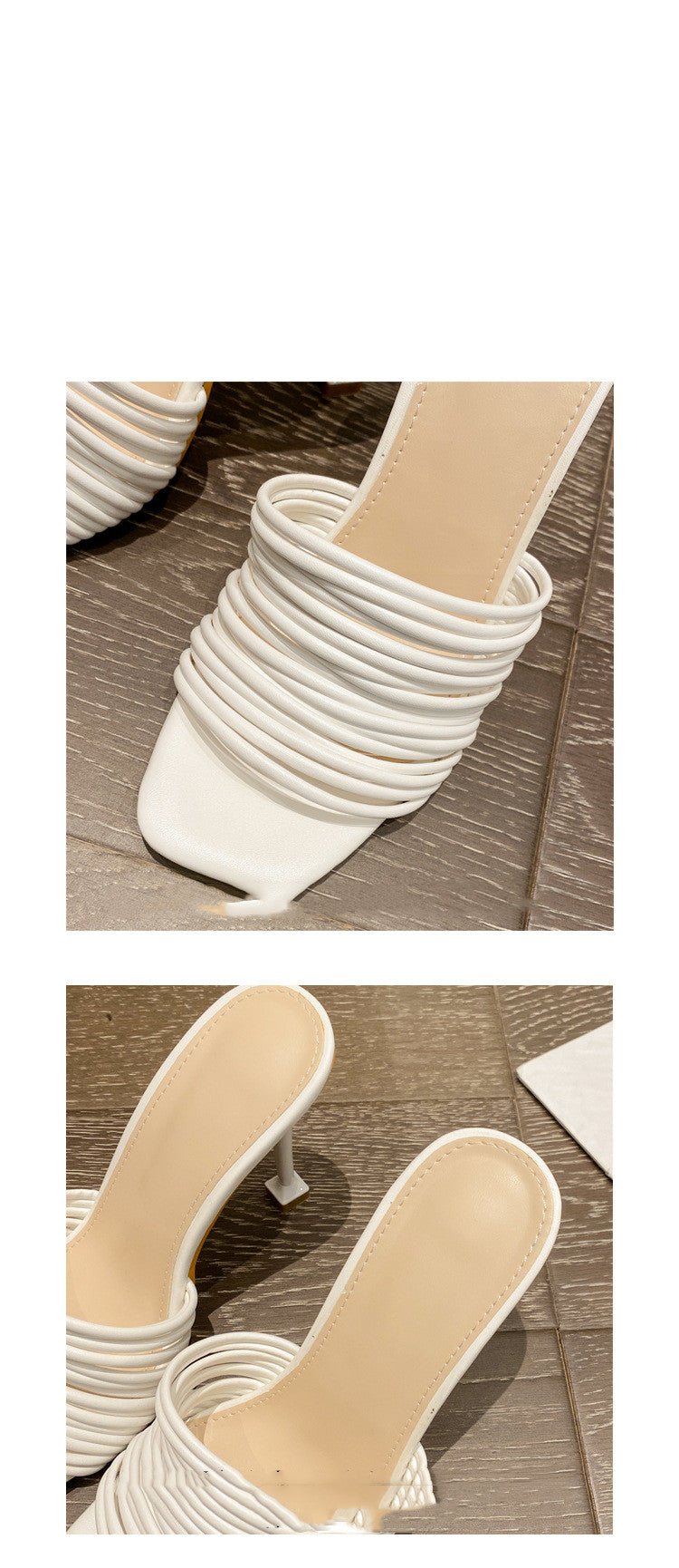 Women's Shoes With Thin Square Toe High Heels And Sandals