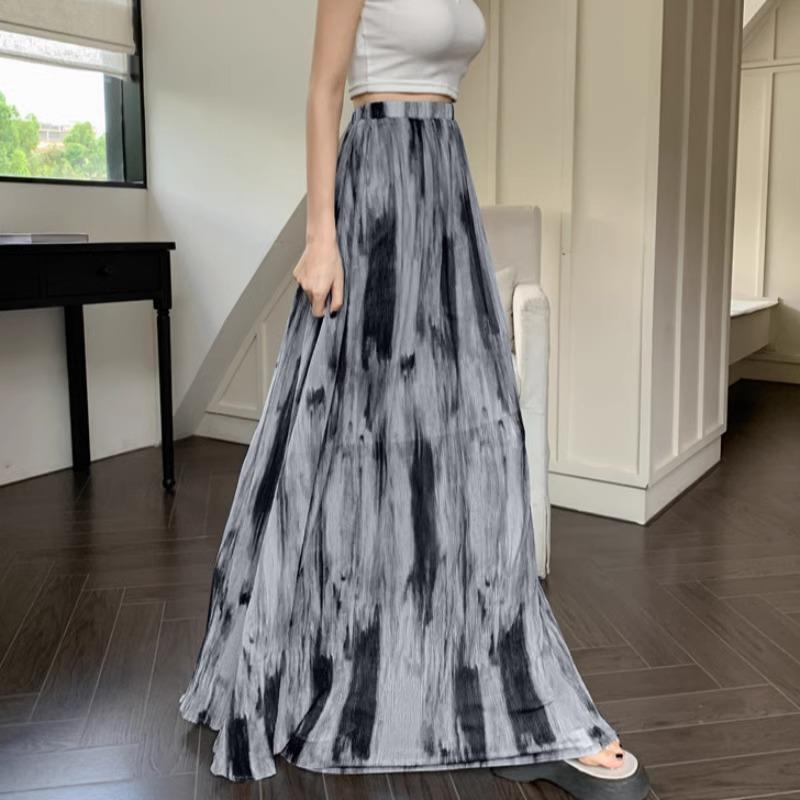 Retro Tie-dye High-waisted Slimming A-line Skirt