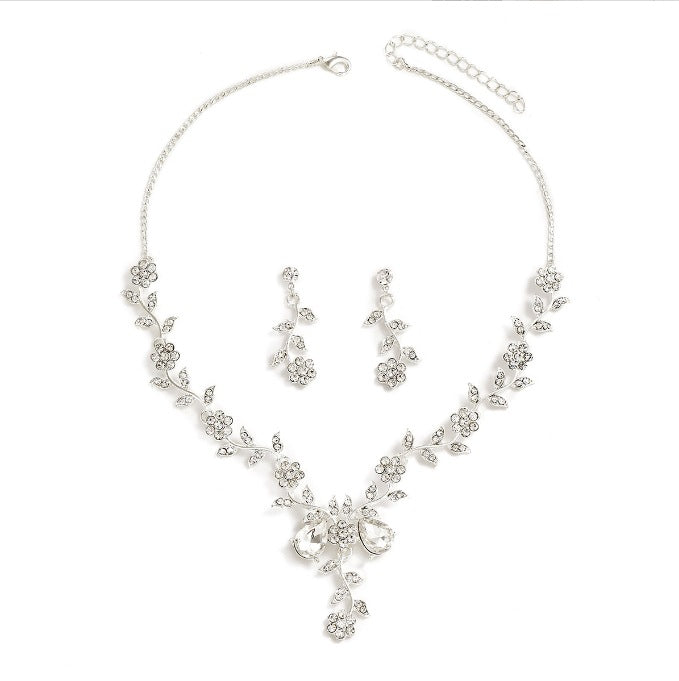 Women's Bridal Accessory Necklace And Earrings Set