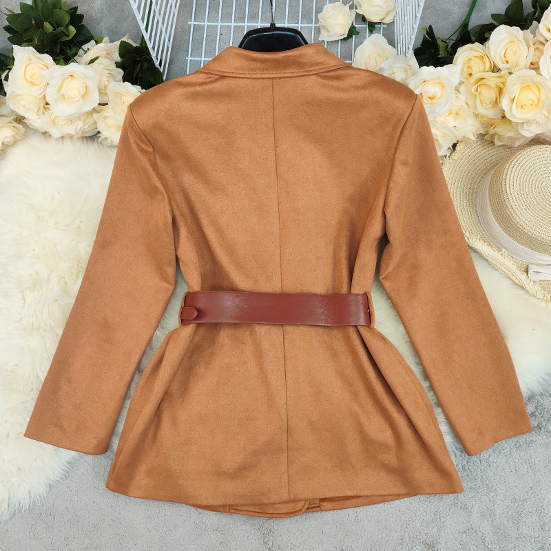 Women's Fashion Temperament Deerskin Velvet Small Suit Jacket