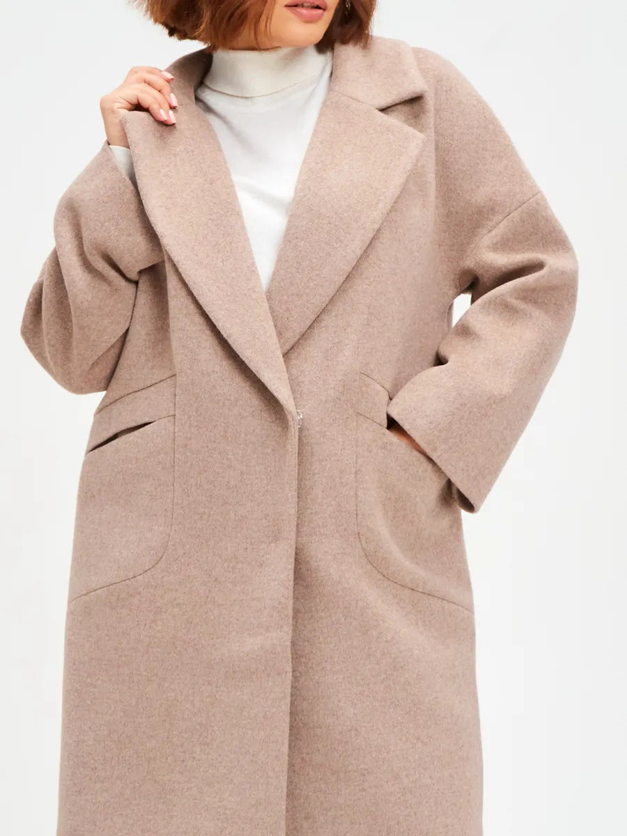 Long Wool Coat With Pockets For Women