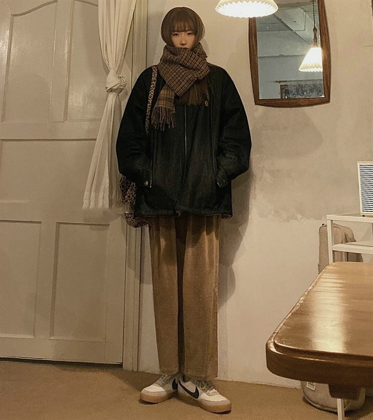 Women Autumn And Winter Loose Straight-leg Casual Drop Crotch Student Leisure Pants