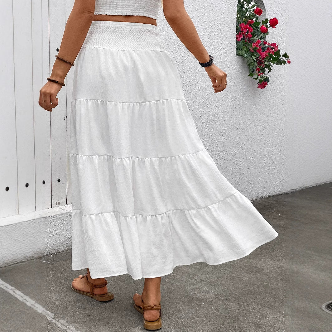 Autumn Stretch High-waisted Bohemian Casual Long Skirt