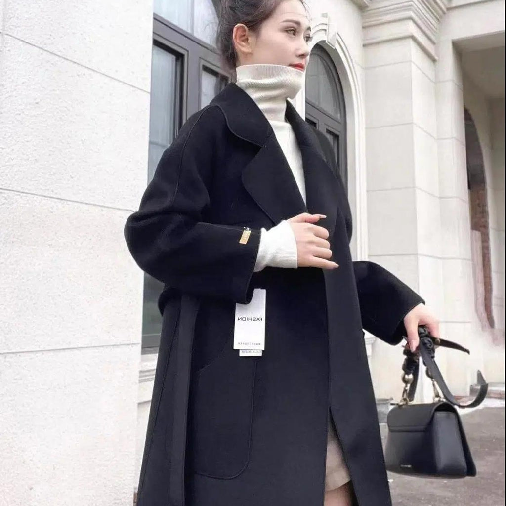 Double-faced Cashmere Coat Women's Mid-length Over The Knee