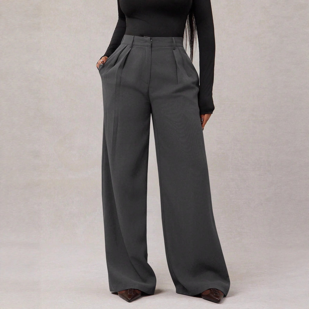 New Women's Casual Loose Straight-leg Business Commuting Wide-leg Pants