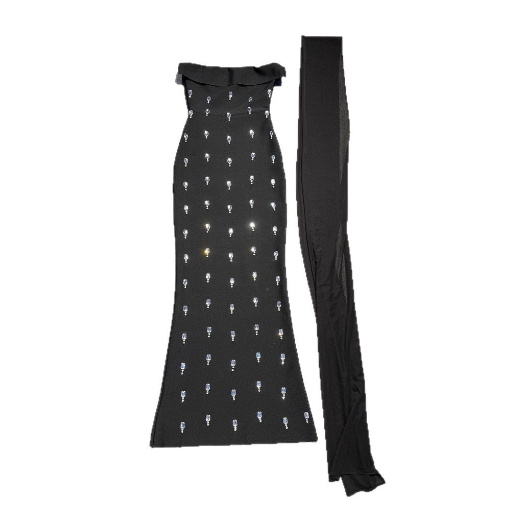 High-end Heavy Industry Banquet Order Diamond Bandage Dress