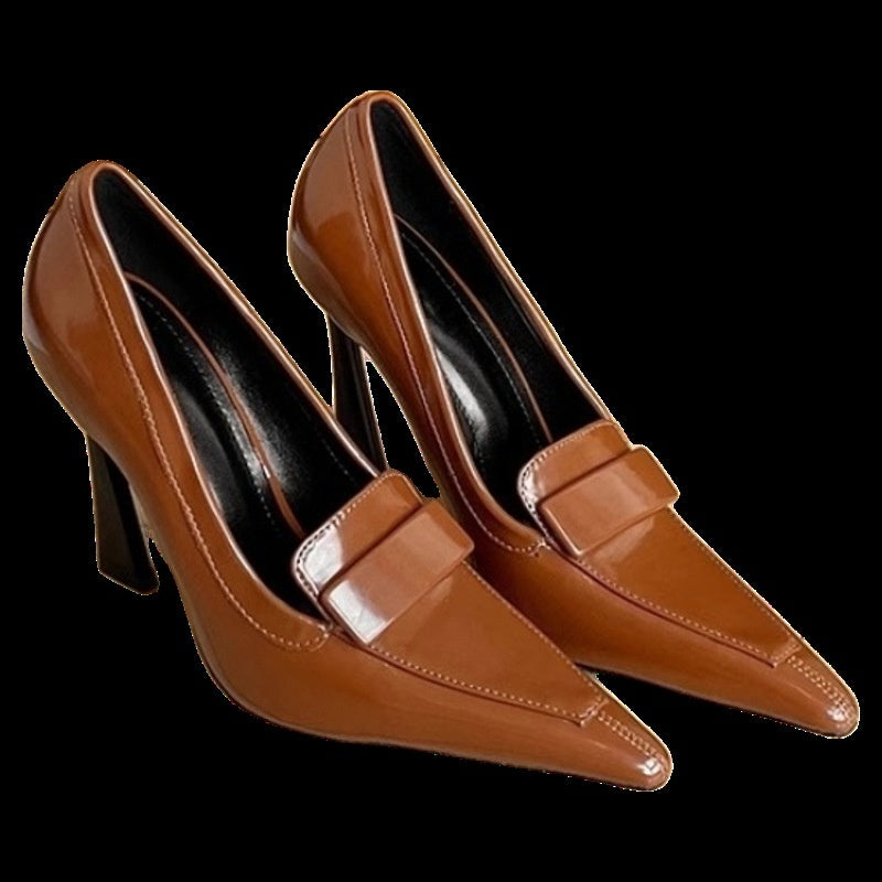 Retro Pointed Elegant Women's Commuting Stiletto Patent Leather High Heels