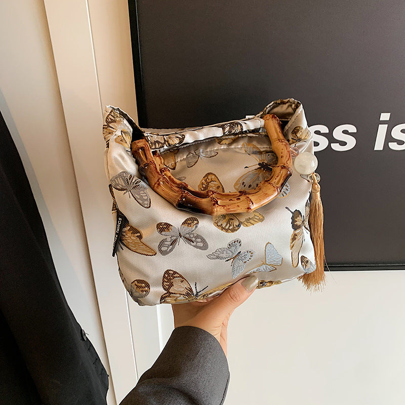 New Stylish Bamboo Handle Women's Handbag