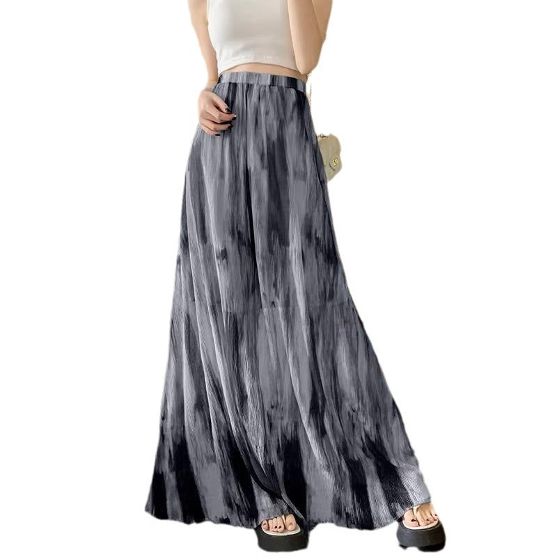 Retro Tie-dye High-waisted Slimming A-line Skirt