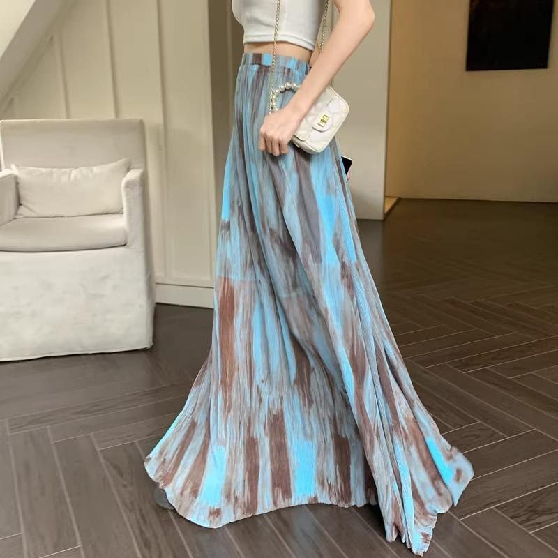 Retro Tie-dye High-waisted Slimming A-line Skirt