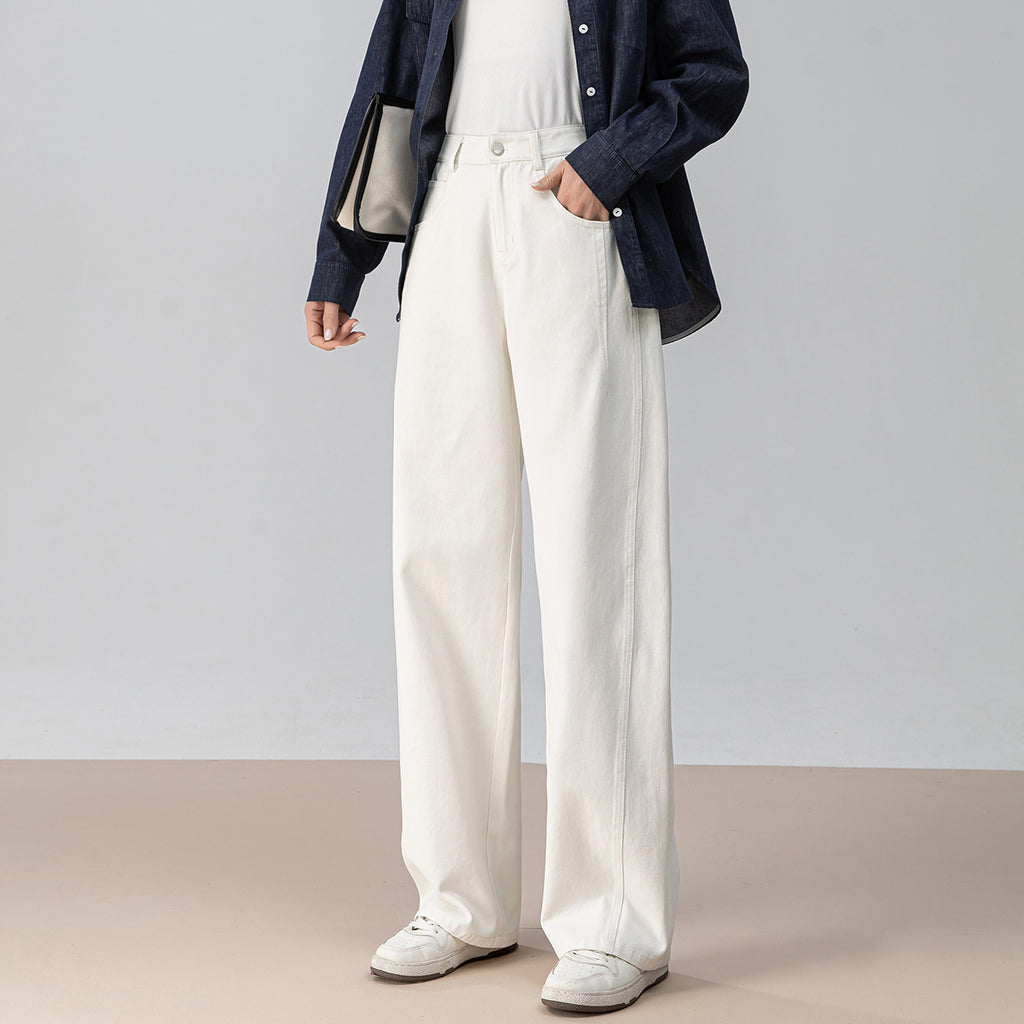 High-waisted Curved Sickle Pants Wide-leg Pants Autumn New