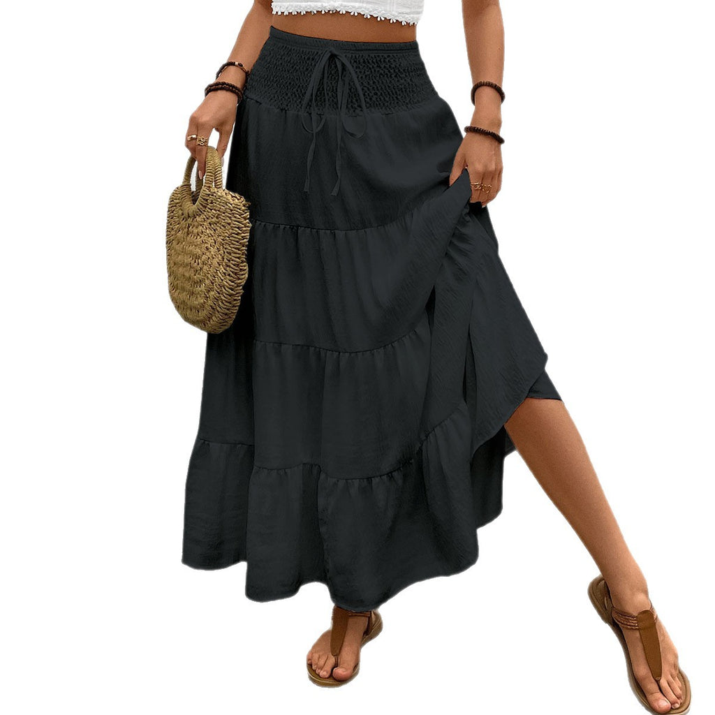 Autumn Stretch High-waisted Bohemian Casual Long Skirt